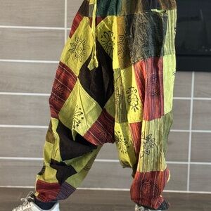 Boho, Hippie and Harem style Pants With vibrant multicolor. Bohemian. Unisex.